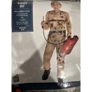 Bugged Out Exterminator Childs Halloween Jumpsuit Costume, size Medium 8–10